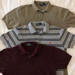 3 Polo Ralph Lauren polos. Sz M. GUC. 100% Cotton.